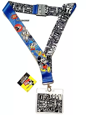 Mickey Mouse Pluto Lanyard Classic Disney Breakaway ID Holder Jumbo Wide Deluxe  • $10.95