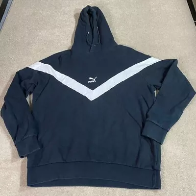 $28.90 • Buy Puma Jumper Mens Large L Blue White Hoodie Sweatshirt Pullover Logo Athletic