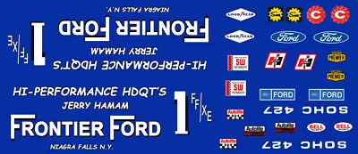 Frontier Ford 1967 NHRA DRAG 1/18th Scale Waterslide Decals • $11