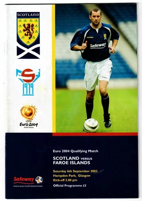 £4 • Buy Scotland V Faroe Islands - Euro 2004 Qualifier - Sept. 2003 - Football Programme