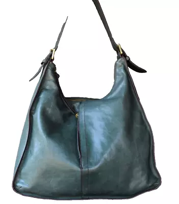 HOBO INTERNATIONAL Marley Green Leather Tote Shoulder Bag • $65