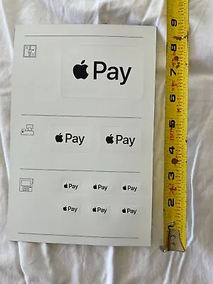 New Apple Pay Business Storefront Matte Window Cling Sticker Kit Sheet Decal • $3.25