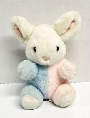 Bantam Plush Wind-up Musical Bunny 8  Plush Working It's Small World Pink Blue • $26.99