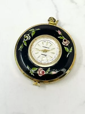 Vintage Lucerne Pendant  Watch Women Gold Tone Hand Painted As Is • $39