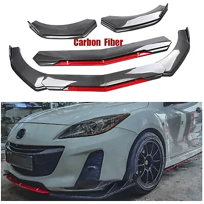 Front Bumper Lip Splitter Body Kit Spoiler For Mazda 2 3 6  Carbon Fiber • $79.99