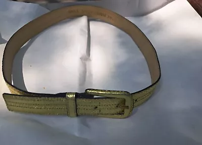  Yves Saint Laurent   VTG Gold Metallic  Leather Belt  Small  • $34.99