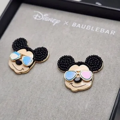NWT Disney X Baublebar Mickey Mouse Face Cool Sunglasses Summer Stud Earring • $35