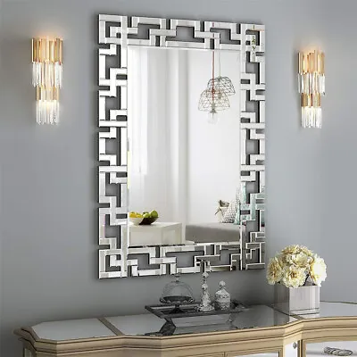 Decorative Large Rectangle Mirror For Wall Grecian Venetian Mirror HD Anti-Rust • $159.91