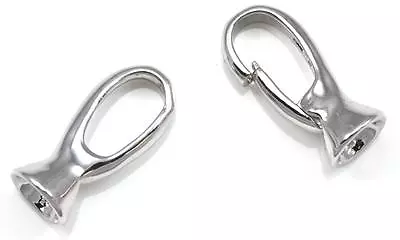 Silver Tone Platinum Plated  Heavy Duty Strong Push-in Open Hook Eye Clasps • £4.55