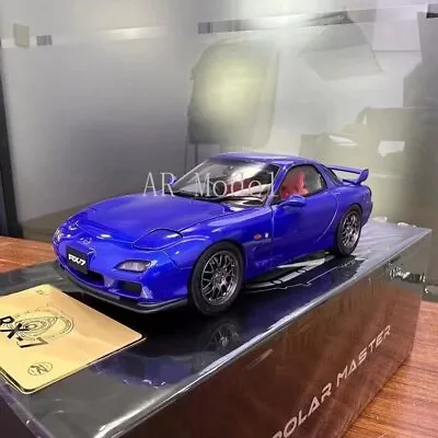 Blue 1/18 Scale POLAR MASTER Mazda RX7 SPIRIT R Metal Diecast Car Model • $381.48