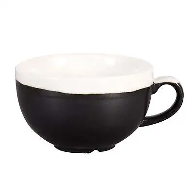 Churchill China Monochrome  Cappuccino Cup Onyx Black 34cl 12oz (Box Of 12) • £93.07