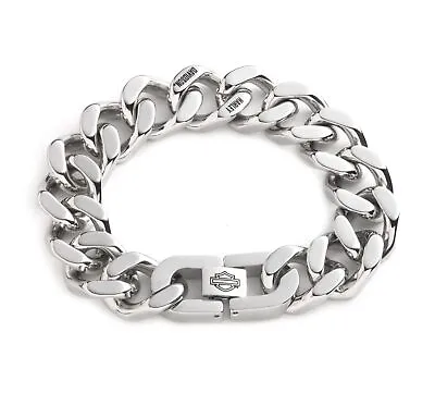 Harley-Davidson Mens 8 Inch H-D Curb Chain Bar & Shield Stainless Steel Bracelet • $88.60