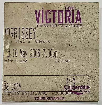 Morrissey Original Used Concert Ticket Victoria Theatre 10th May 2006 • $9.41