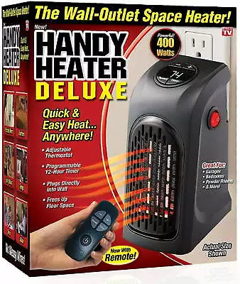 Handy Heater Wall-Out Electric Space Heater Deluxe With Remote • $26.99