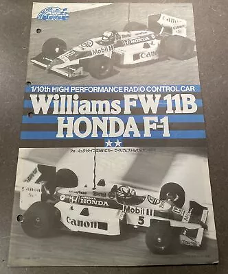 58069 Tamiya Williams FW-11B F1 - Honda Original Edition -Manual / Instructions • $24.99