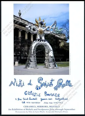 1998 Niki De Saint Phalle Big Mirrored Sculpture Photo Geneva Vintage Print Ad • $9.99