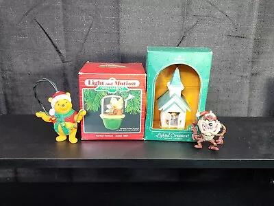 VTG Hallmark Keepsake Light & Motion Christmas Ornaments (Lot Of 4) Disney Pooh • $32.99