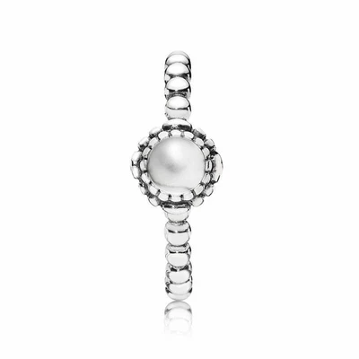 $10 • Buy PANDORA Rock Crystal Stone April Birthday Blooms Bubble Ring Size 50