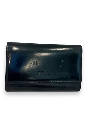 Prada Black Patent Leather Key Holder Wallet Organizer 4 Hook Vintage Italy • $49.99