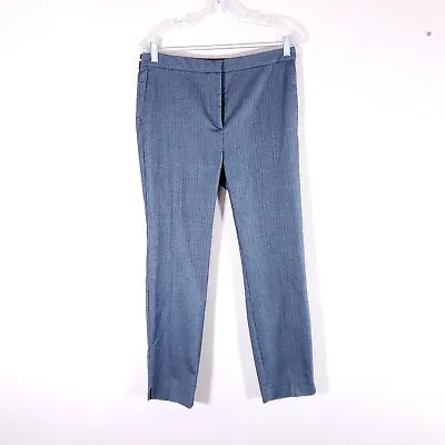 Zara Basic Trouser Pants Womens Large Gray Straight Leg Flat Front Elastic Waist • $13.98