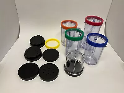 MAGIC BULLET JUICER SHAKE MB1001B Blender Accessories Lot  Mugs Lids CUPS 11-PC • $11.25