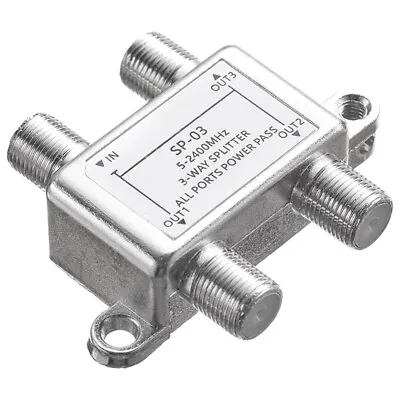 3 Way Coaxial Cable Splitter5-2400MHzWroks With CATVSTB BoxSatelliteAn I2Z5 • £4.69