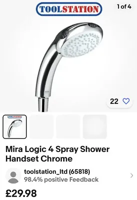 Mira Logic 4 Spray Shower Handset Chrome  Brand New Boxed - Buy It £25 Or Offers • £25