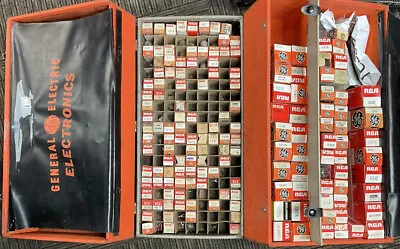 $119 • Buy Lot 180 Radio Tubes Electron Vacuum In Boxes RCA GE Mostly W/ GE Carrying Case