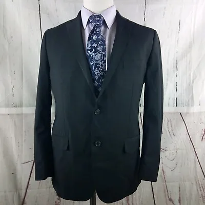 Marc Anthony Slim Fit 44R Wool Blend Stitched Lapel 2 Button Black Suit Jacket • $59.49