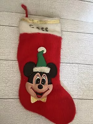 Vintage Rare Disney Mickey Mouse 3D Plastic Appliqué Christmas Stocking • $39.99