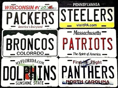 Nfl Metal Novelty License Plate Football State Background All Teams • $12.49