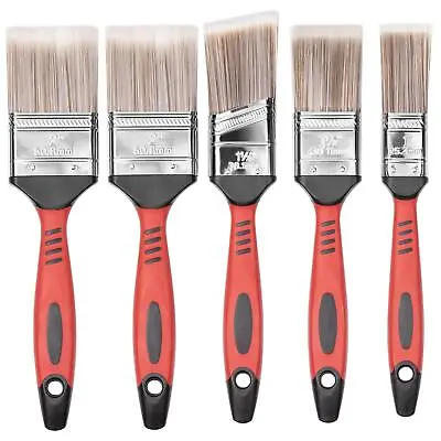 5pc Fine Paint Brush Set Soft Synthetic Bristles Home Painting DIY Decorating • £8.99