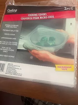 2 PK Cooking Concept MICROWAVE PLATE COVER LID 7  & 9  PLASTIC  SPLATTER TOPPER • $8