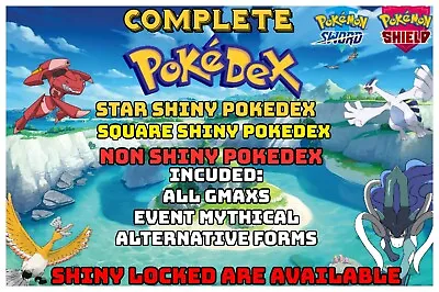 $14.99 • Buy Pokemon Sword Shield - Complete Pokedex All Home Full Galar Dex FAST DELIVERY