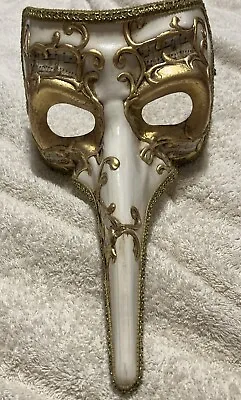 Original Hand Painted Venezia Wax Stamp Mascaraed Long Nose Mask 10” L Mask MINT • $39