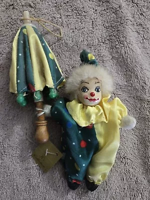 Vintage K's COLLECTION CLOWN Doll Figurine Holding Umbrella  • $9