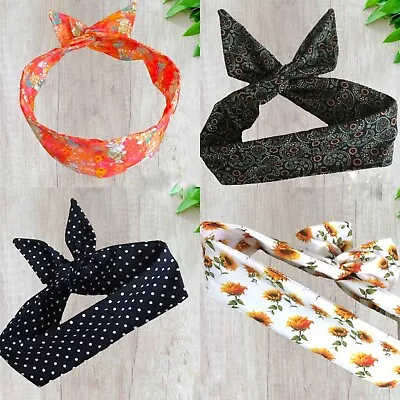 £5 • Buy WIRE HEADBAND HAIR BAND WRAP VINTAGE PIN UP WIRED HEAD SCARF Bunny Ears HANDMADE