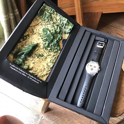 Rare Swatch Irony Diaphan Chronograph Watch Athens Olympics 2004 Landscape Box • £32.96