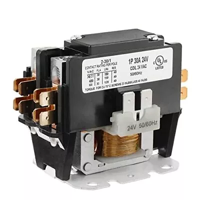 1 Poles FLA 30 Amp Coil 24 VAC Air Conditioner Condenser Compressor Contactor... • $21.09