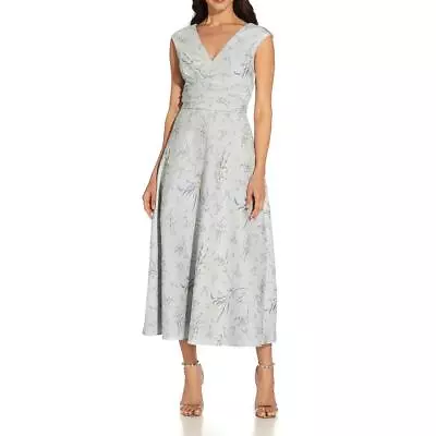 Adrianna Papell Womens Blue Pleated Maxi Cocktail And Party Dress 2 BHFO 2629 • $23.99