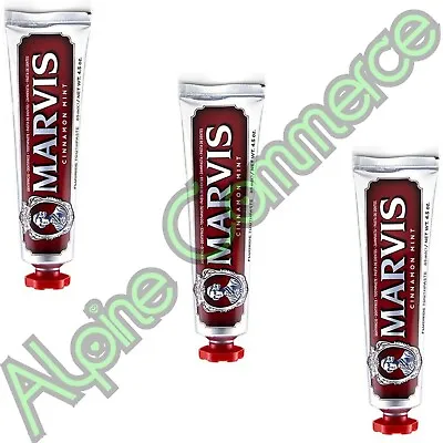 *3-Pack* Marvis Cinnamon Mint 4.5 Oz 85 ML Toothpaste Tube 411176 • $29.99