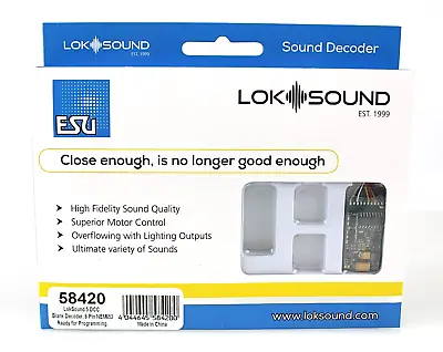 ESU LokSound 58420 V5 BLANK DCC Sound Decoder NMRA 8-pin NEM652 HO Scale NIB • $103.79