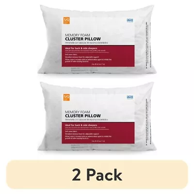 Memory Foam Cluster Bed Pillow Standard Queen 2 Pack • $21.50