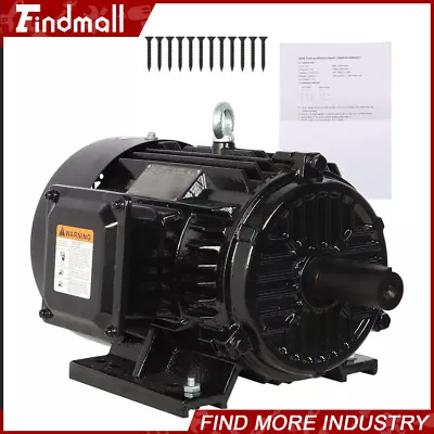 5HP 3 Phase New Electric Motor 1800 RPM 184T Frame TEFC 230/460 Volt Severe Duty • $443