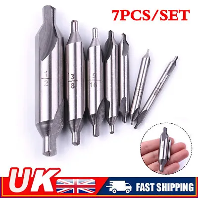 7PCS Combined HSS Spotting Center Drill Countersink Bit Lathe Mill Tackle Tool • £10.49