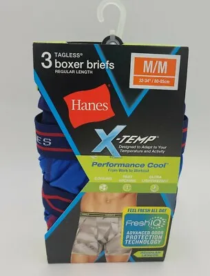 Hanes® Men's X-TEMP® Performance Cool Boxer Briefs 3-Pack Tagless Regular Length • $15.99