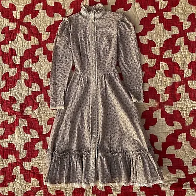 Vintage 70s Gunne Sax By Jessica Peasant Prairie Boho Mid Dress Calico Size 9 • $175