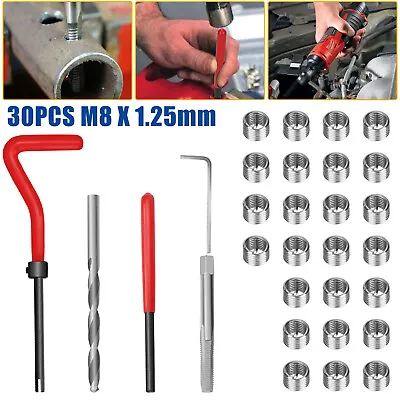 30PCS M8 Metric Thread Repair Insert Kit Rethread Car Pro Coil Tool US • $11.88