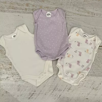 Baby Girls Sz 0-3 Months Cotton One-piece X3 000 • $7.90