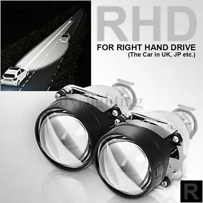 2X Mini 2.5  Inch RHD Bi Xenon HID Projector Lens Headlight Hi-Lo Beam Retrofit • $39.98